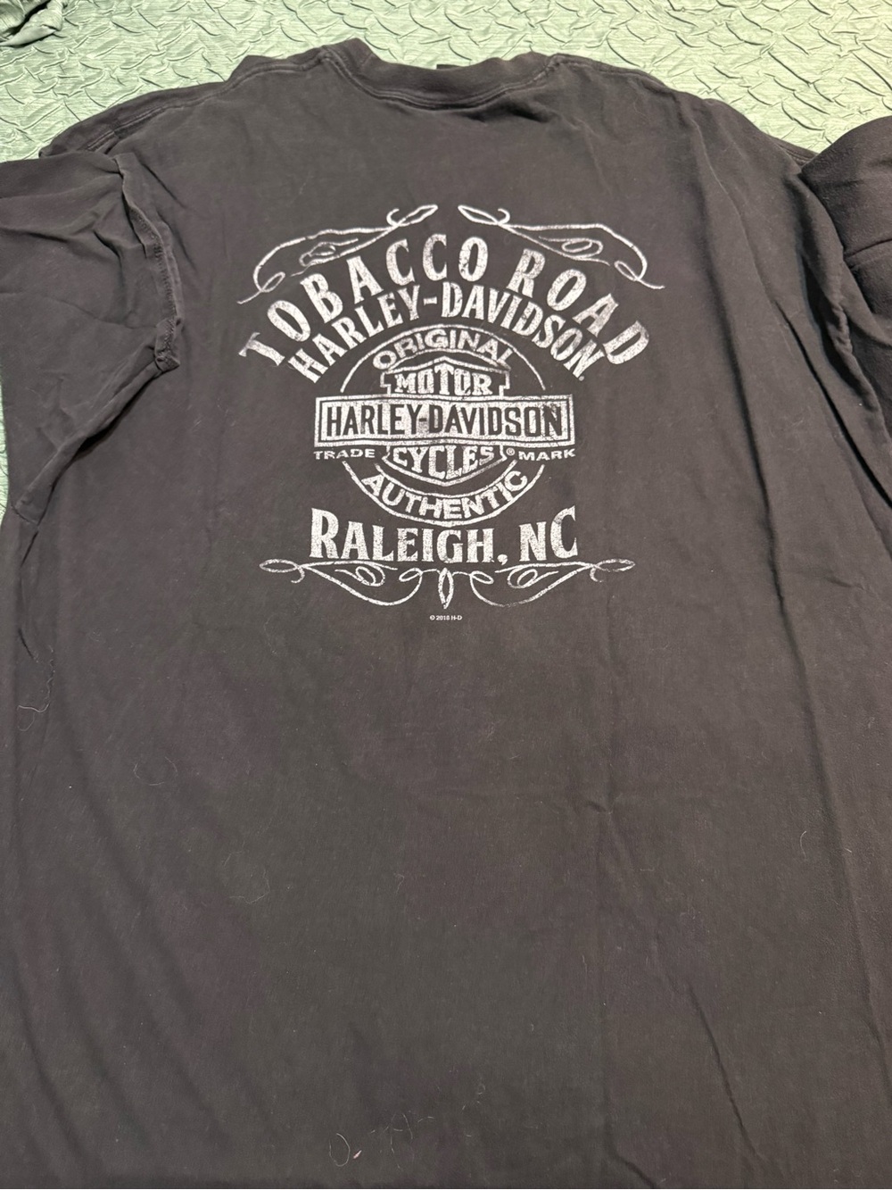 Harley-Davidson Black Long Sleeve Tobacco Road Raleigh NC Graphic Shirt
